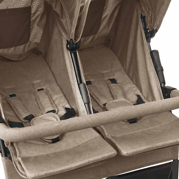 vidaXL Double Stroller Taupe Steel