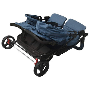 vidaXL Twin Stroller Navy Blue Steel
