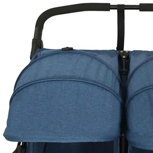 vidaXL Twin Stroller Navy Blue Steel