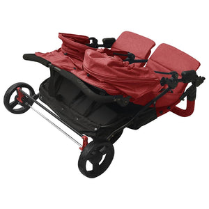 vidaXL Twin Stroller Red Steel