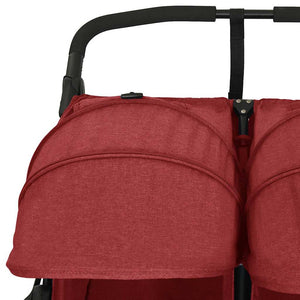 vidaXL Twin Stroller Red Steel