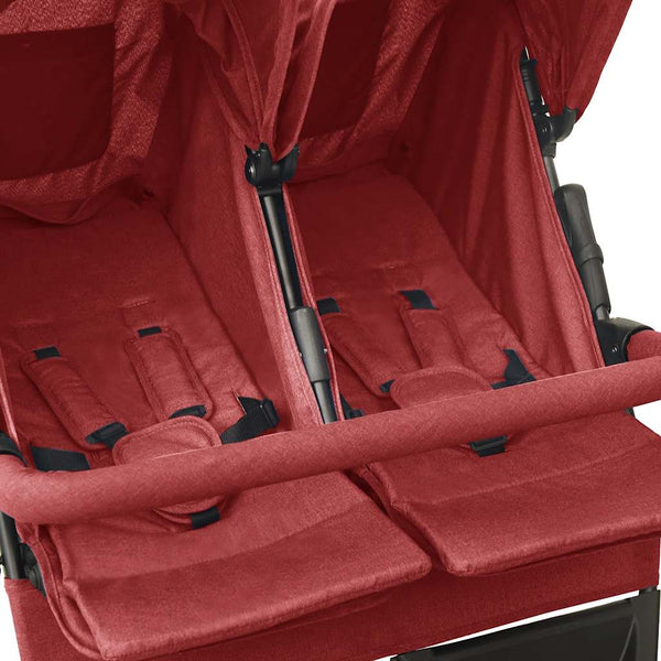vidaXL Twin Stroller Red Steel