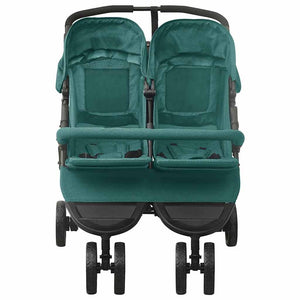 vidaXL Tandem Stroller Green Steel