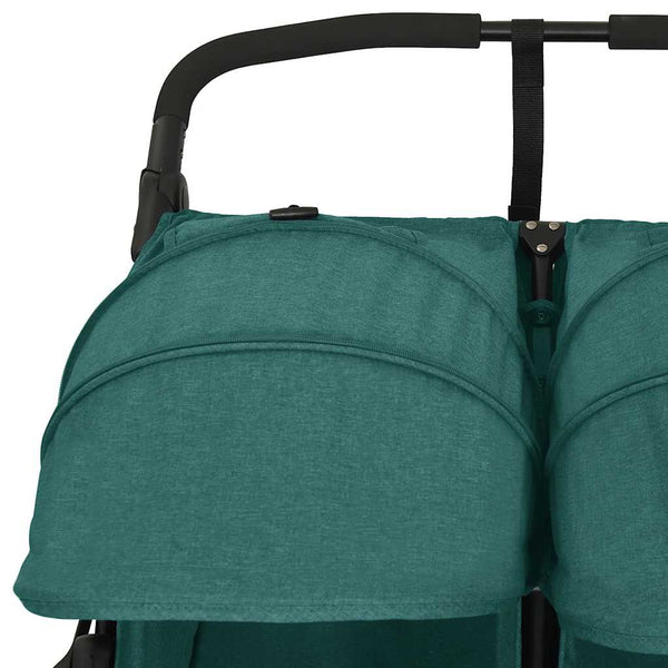 vidaXL Tandem Stroller Green Steel