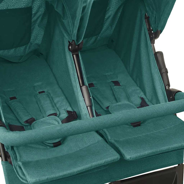 vidaXL Tandem Stroller Green Steel