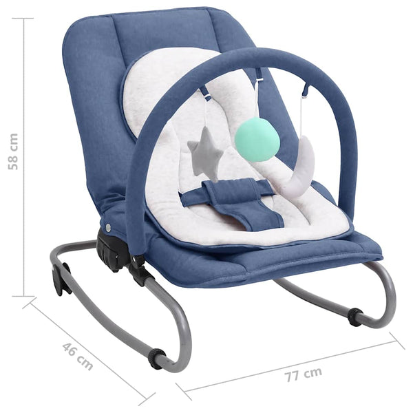 vidaXL Baby Bouncer Navy Blue Steel