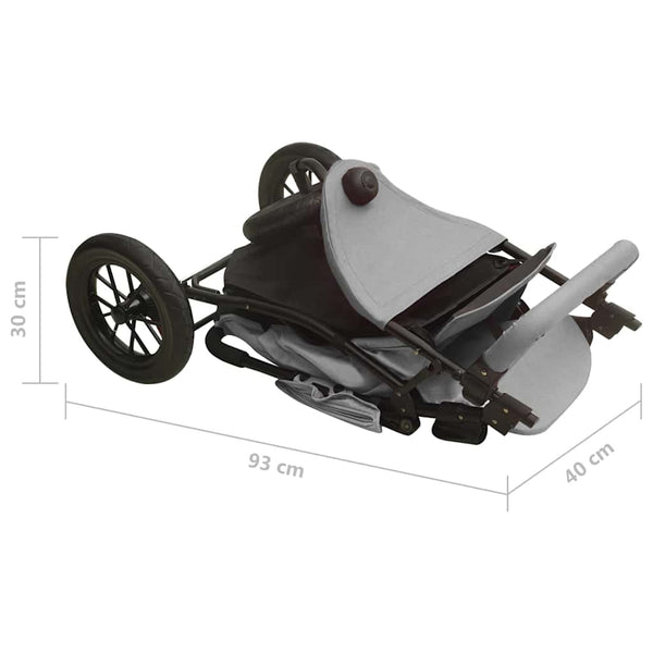 vidaXL Baby Stroller Light Grey Steel