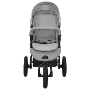 vidaXL Baby Stroller Light Grey Steel