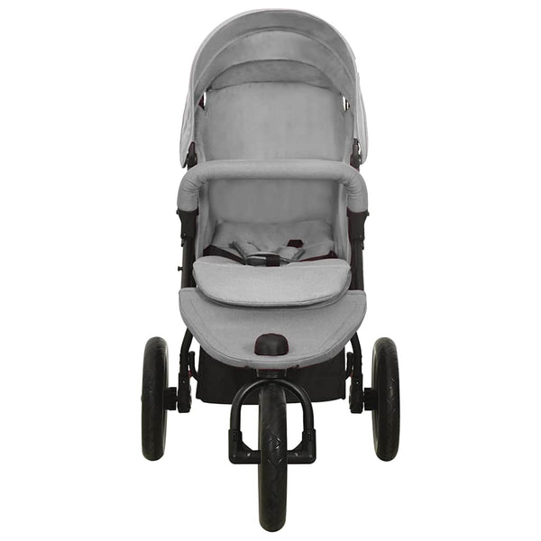 vidaXL Baby Stroller Light Grey Steel