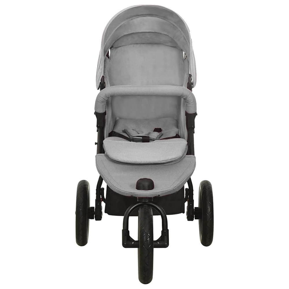 vidaXL Baby Stroller Light Grey Steel