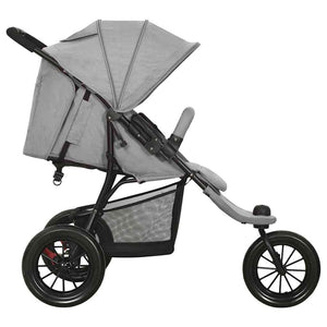 vidaXL Baby Stroller Light Grey Steel