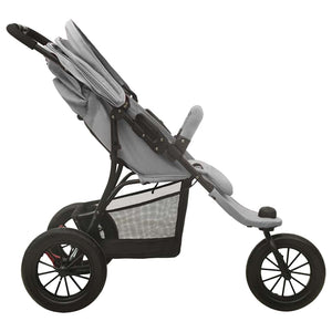 vidaXL Baby Stroller Light Grey Steel