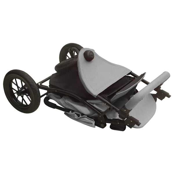 vidaXL Baby Stroller Light Grey Steel