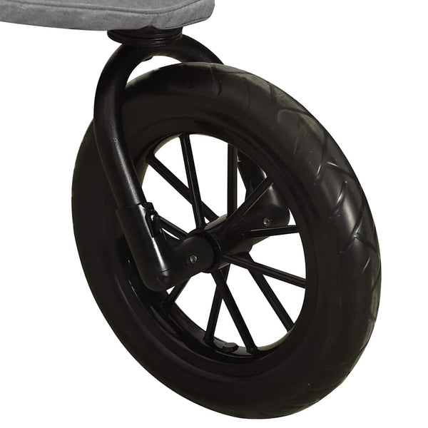 vidaXL Baby Stroller Light Grey Steel