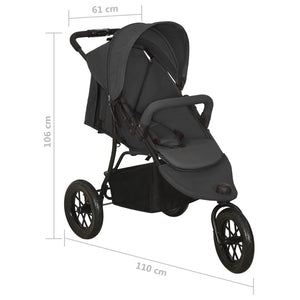vidaXL Stroller Anthracite Steel