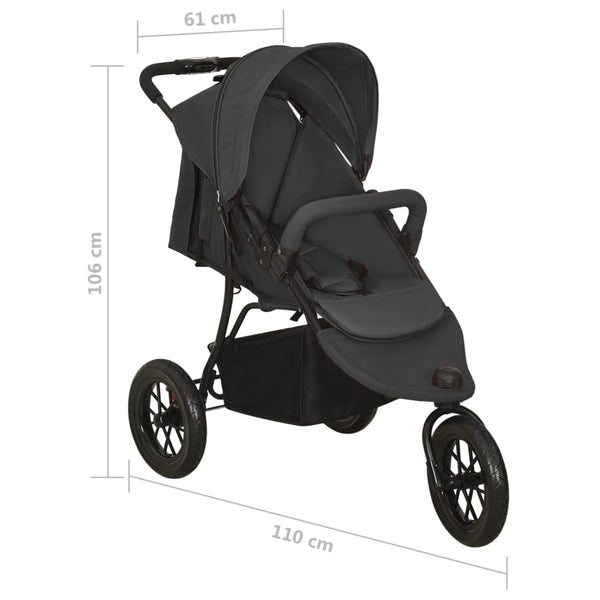 vidaXL Stroller Anthracite Steel