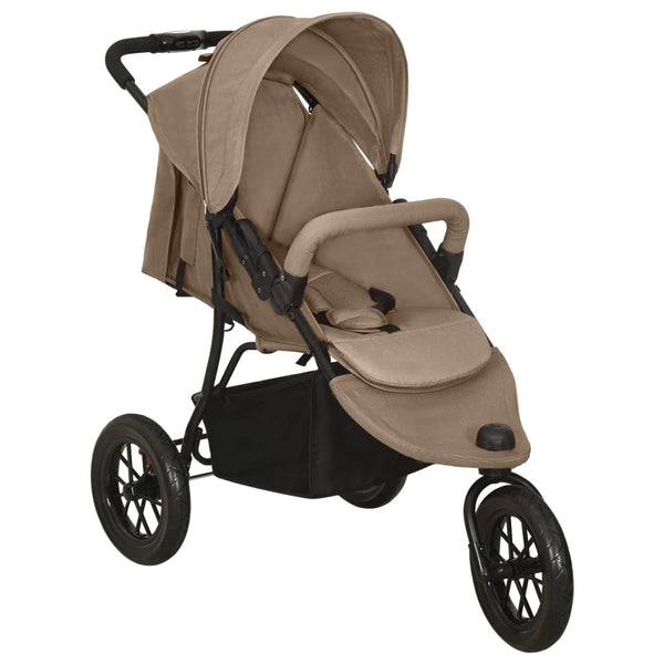 vidaXL Stroller Taupe Steel