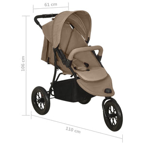 vidaXL Stroller Taupe Steel