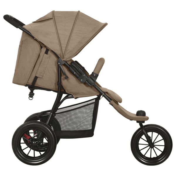vidaXL Stroller Taupe Steel