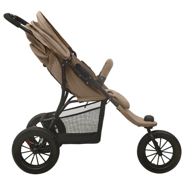 vidaXL Stroller Taupe Steel
