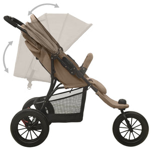 vidaXL Stroller Taupe Steel