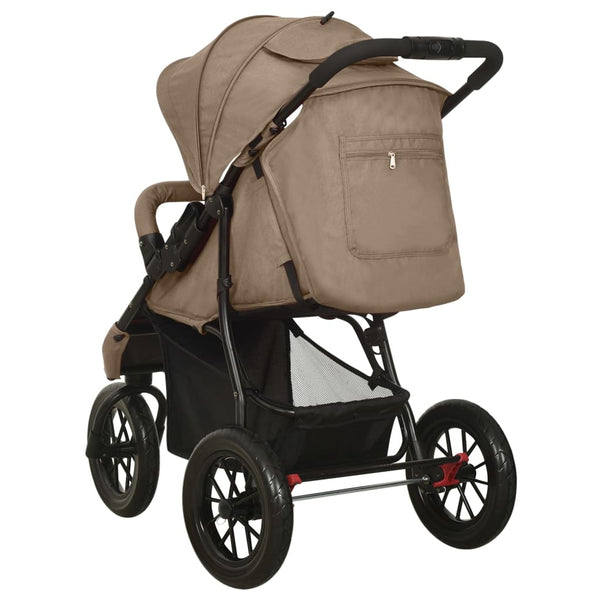 vidaXL Stroller Taupe Steel