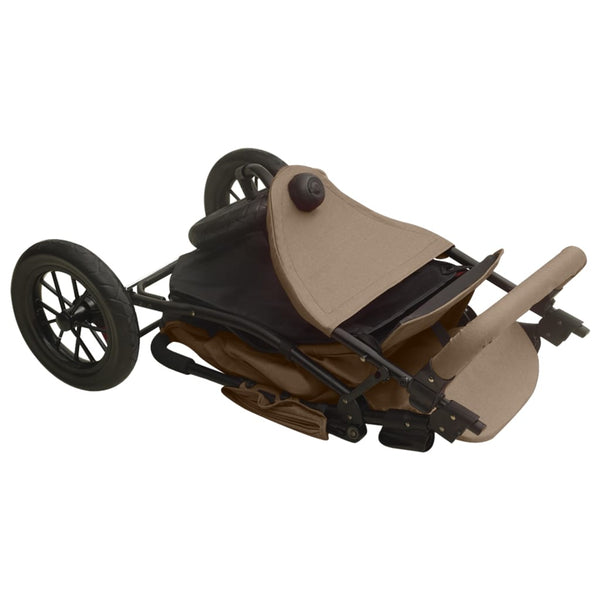 vidaXL Stroller Taupe Steel
