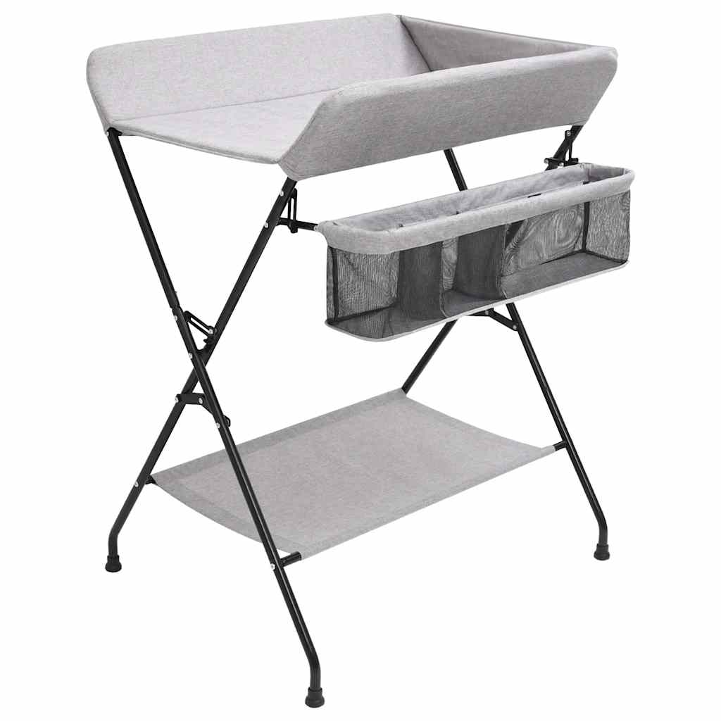 vidaXL Changing Table Light Gray Iron