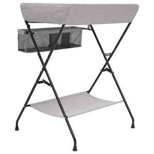 vidaXL Changing Table Light Gray Iron