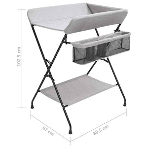 vidaXL Changing Table Light Gray Iron