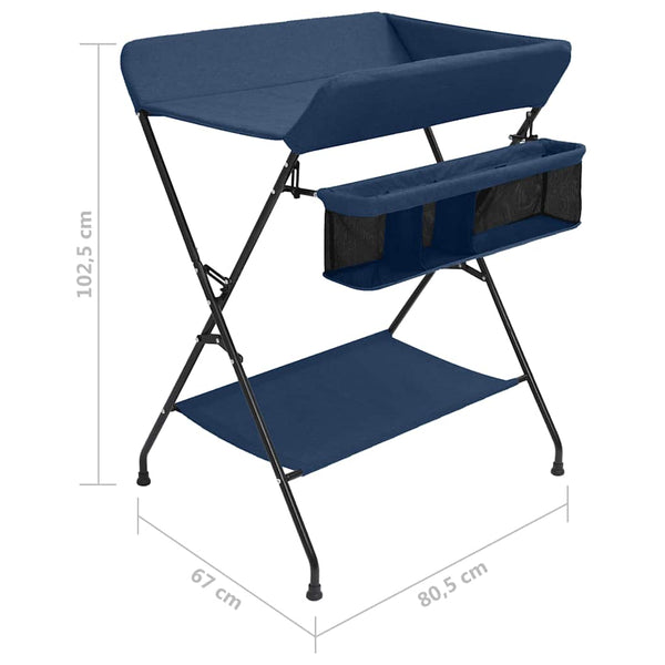 vidaXL Changing Table Navy Blue Iron