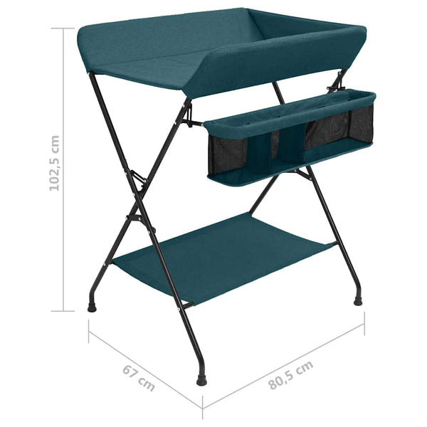 vidaXL Green Iron Changing Table