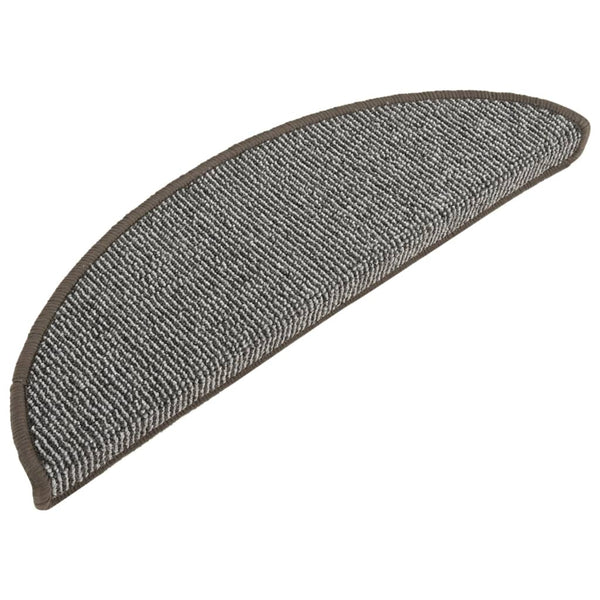 vidaXL Stair Mats 15 pcs. 56x17x3 cm Grey Semi-circular