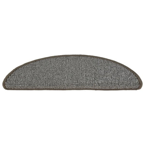 vidaXL Stair Mats 15 pcs. 56x17x3 cm Grey Semi-circular