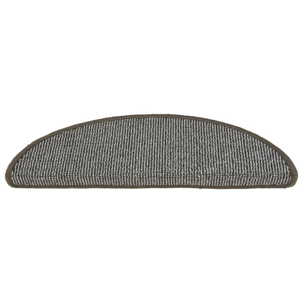 vidaXL Stair Mats 15 pcs. 56x17x3 cm Grey Semi-circular