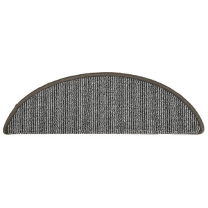 vidaXL Stair Mats 15 pcs. 56x17x3 cm Grey Semi-circular