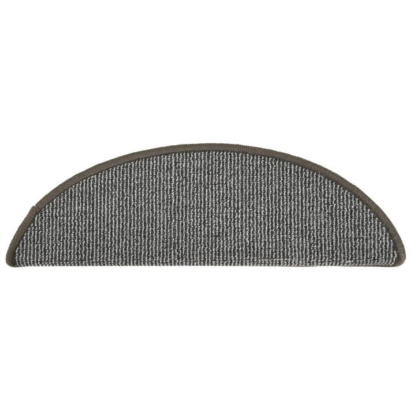 vidaXL Stair Mats 15 pcs. 56x17x3 cm Grey Semi-circular