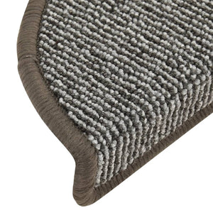 vidaXL Stair Mats 15 pcs. 56x17x3 cm Grey Semi-circular