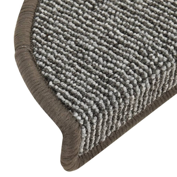 vidaXL Stair Mats 15 pcs. 56x17x3 cm Grey Semi-circular