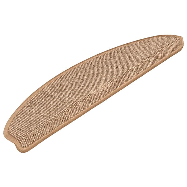 vidaXL Stair Mats 15 pcs. 65x21x4 cm Light Brown Semi-Circular Large