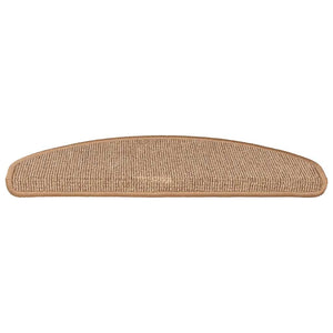 vidaXL Stair Mats 15 pcs. 65x21x4 cm Light Brown Semi-Circular Large