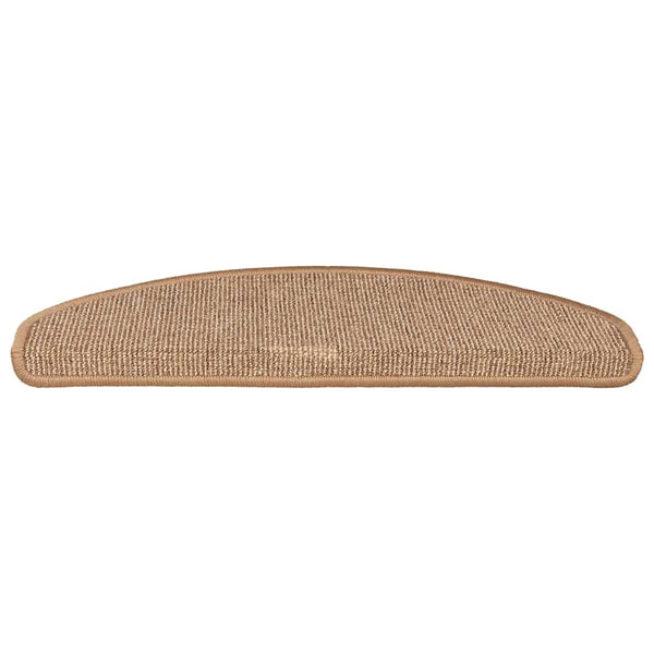 vidaXL Stair Mats 15 pcs. 65x21x4 cm Light Brown Semi-Circular Large