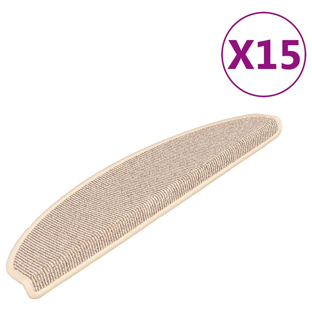 vidaXL Step Mats 15 pcs. 65x21x4 cm White and Brown Semi-circular Large