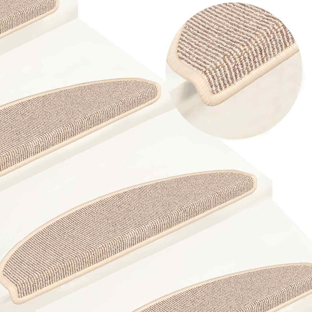 vidaXL Step Mats 15 pcs. 65x21x4 cm White and Brown Semi-circular Large