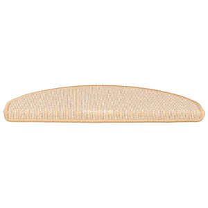 vidaXL Stair Mats 15 pcs. 65x21x4 cm Cream Semi-circular Large