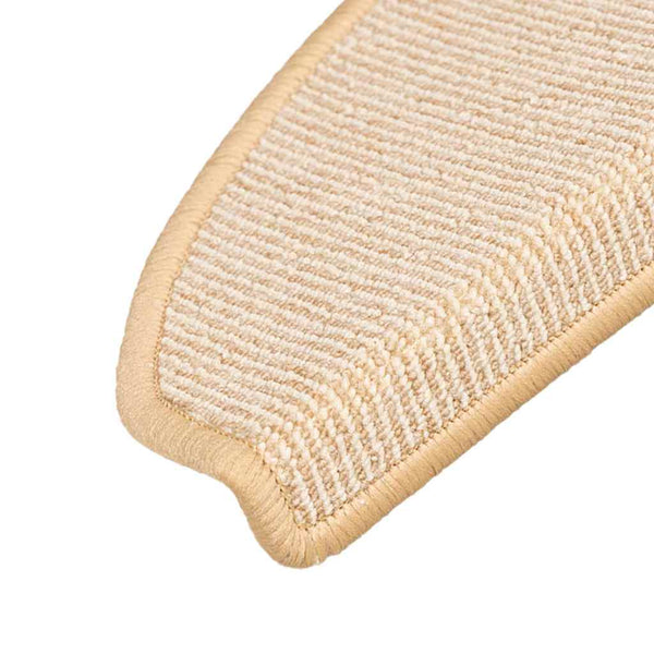 vidaXL Stair Mats 15 pcs. 65x21x4 cm Cream Semi-circular Large