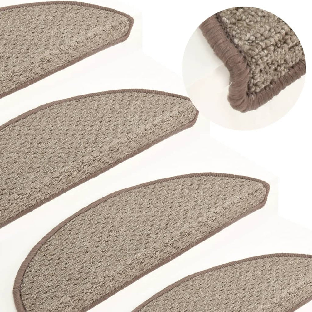 vidaXL Stair Mats 15 pcs. Brown 65x21x4 cm