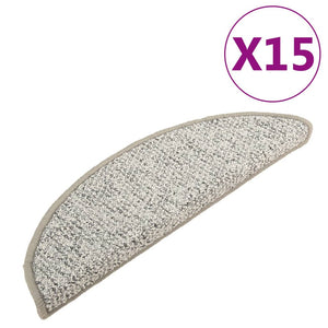 vidaXL Stair Mats 15 pcs. Light Gray 56x17x3 cm