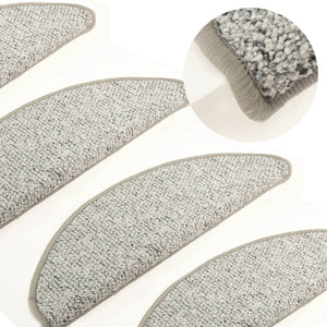 vidaXL Stair Mats 15 pcs. Light Gray 56x17x3 cm