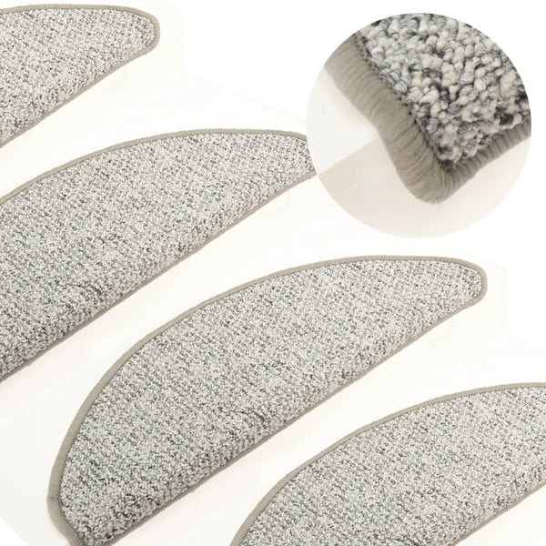 vidaXL Stair Mats 15 pcs. Light Gray 56x17x3 cm